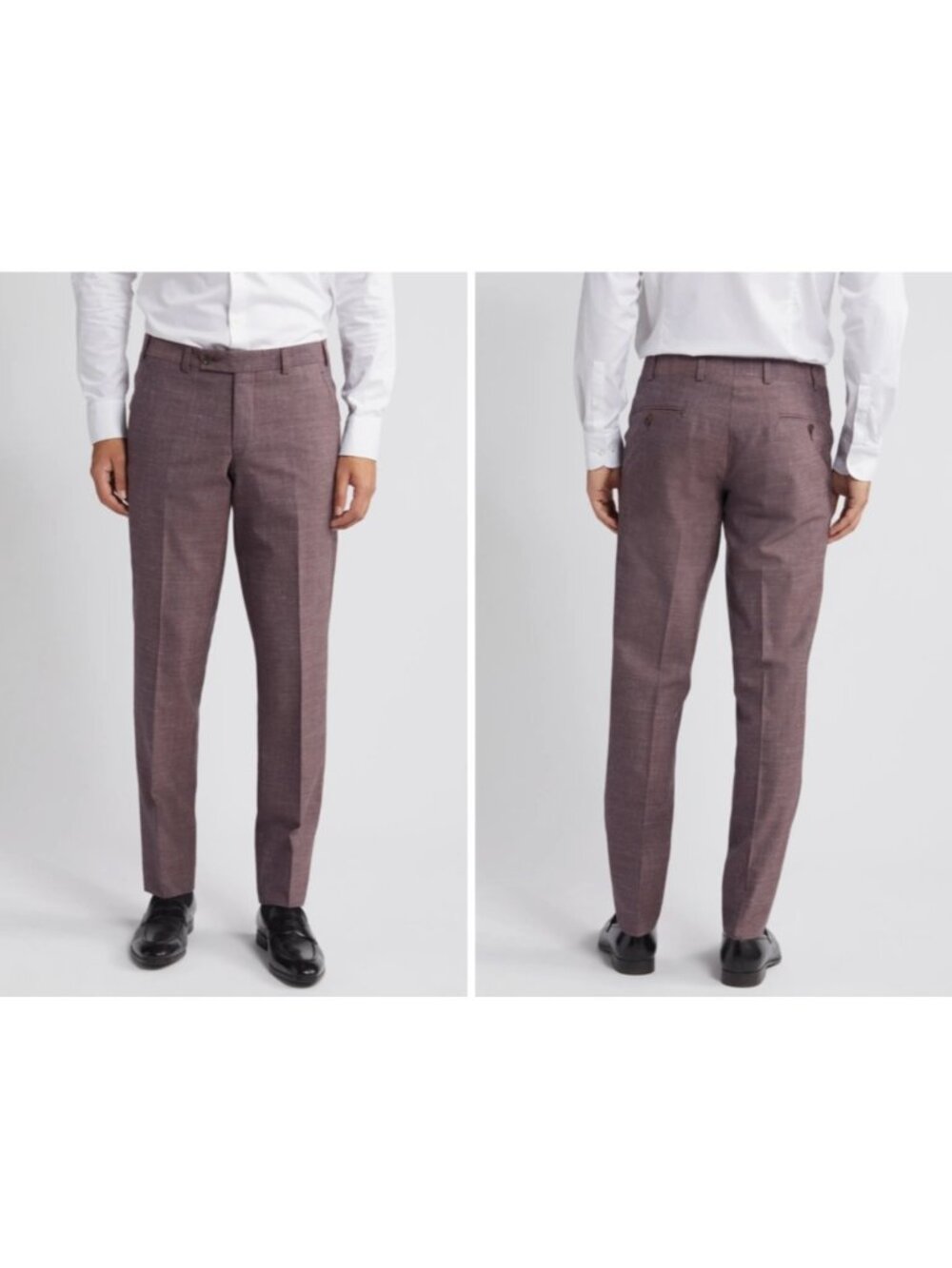 Ted Baker Jerome Pants Mens 30x36 Unhemmed Soft Constructed Wool Linen Silk NWT